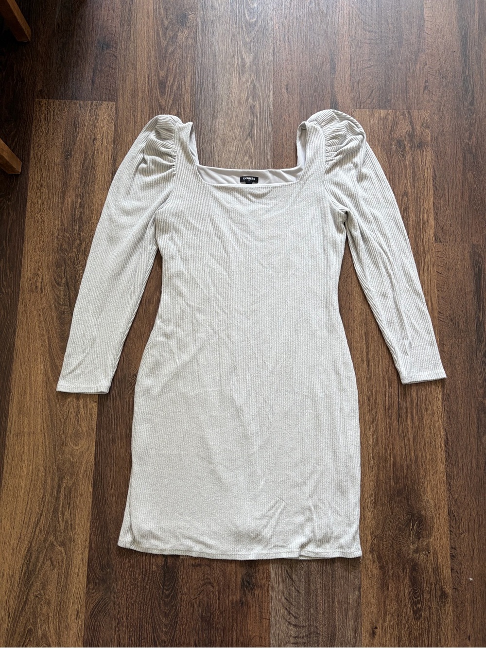 Express Square Neck Long Sleeve Dress
